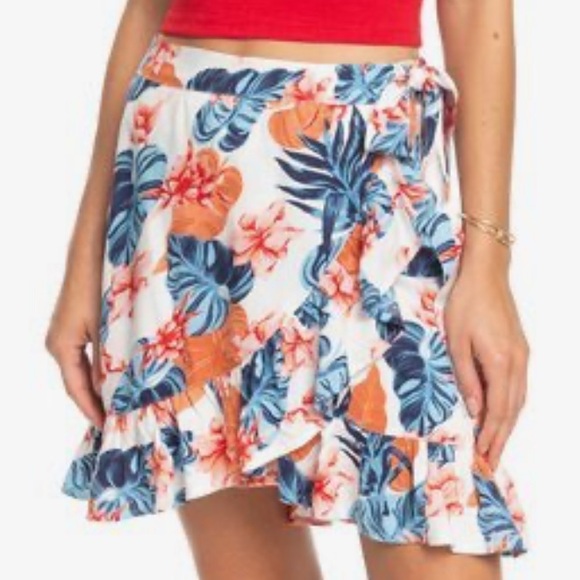 Roxy floral wrap ruffle skirt - Picture 1 of 7